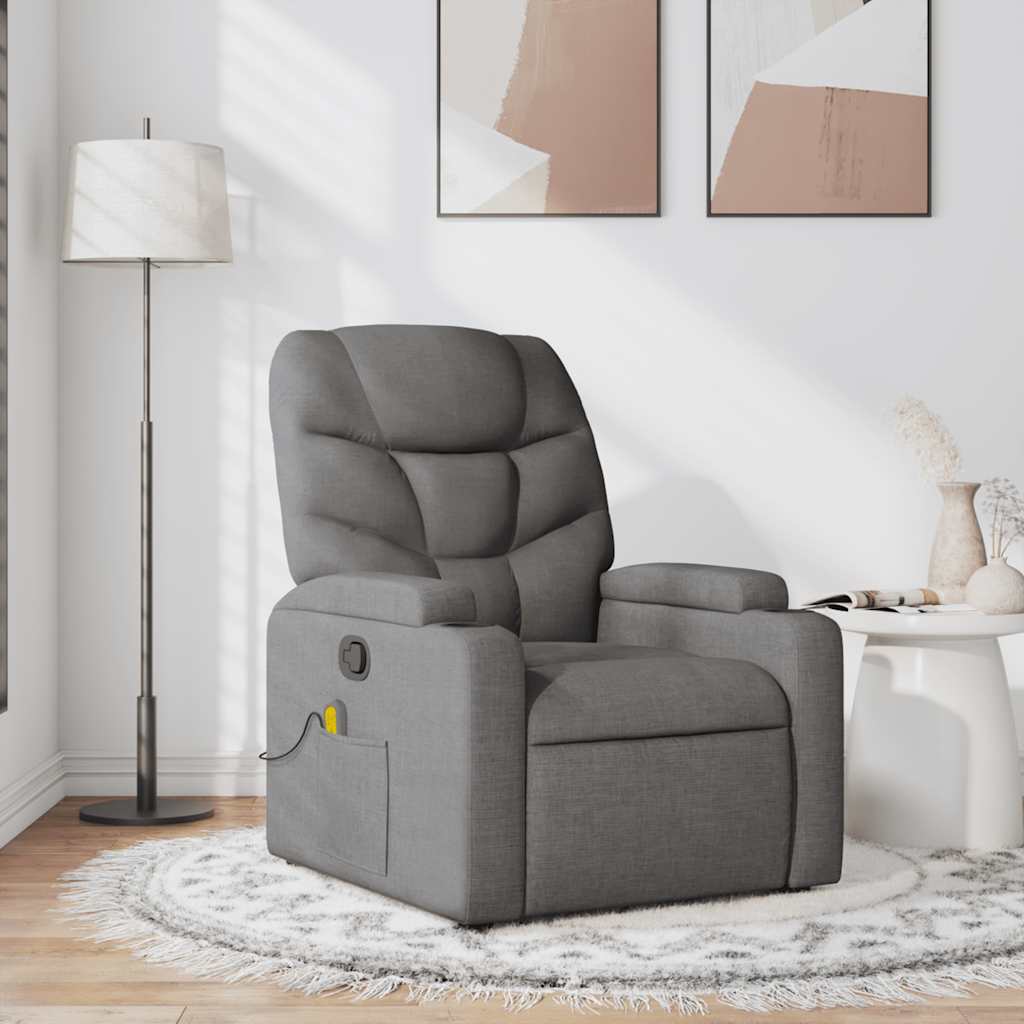 Massagesessel Dunkelgrau Stoff