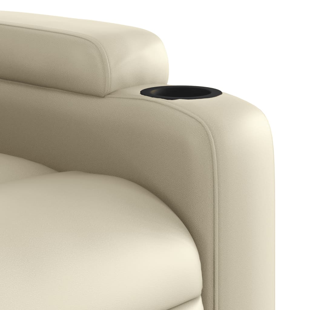 Fauteuil de relaxation simili cuir crème