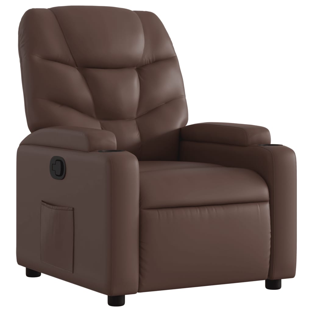 Fauteuil de relaxation simili cuir marron