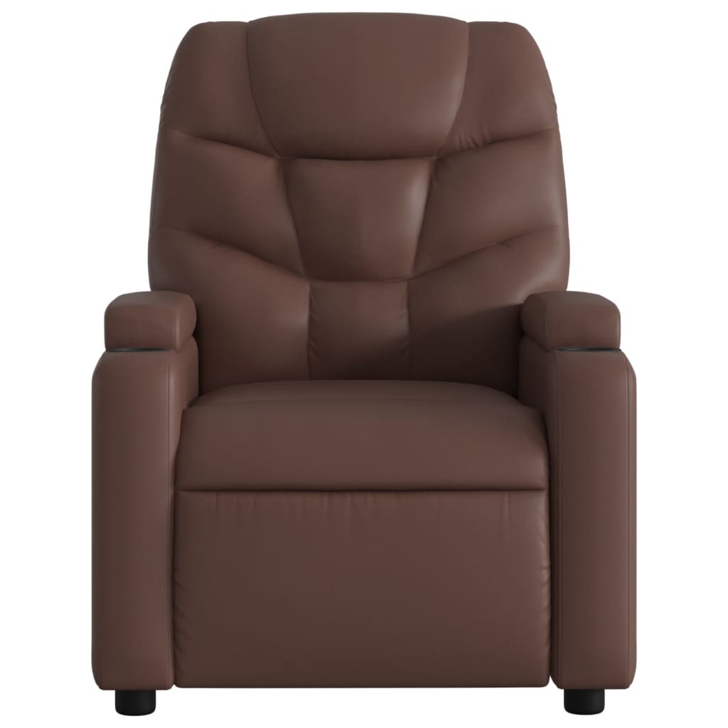 Fauteuil de relaxation simili cuir marron