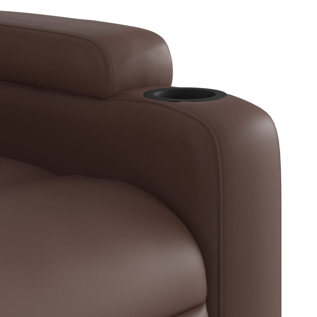 Fauteuil de relaxation simili cuir marron