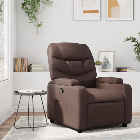 Fauteuil de relaxation simili cuir marron