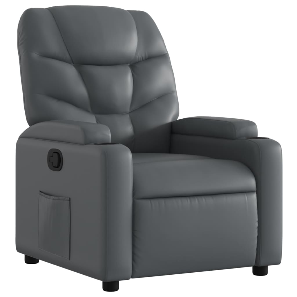 Fauteuil de relaxation simili cuir gris