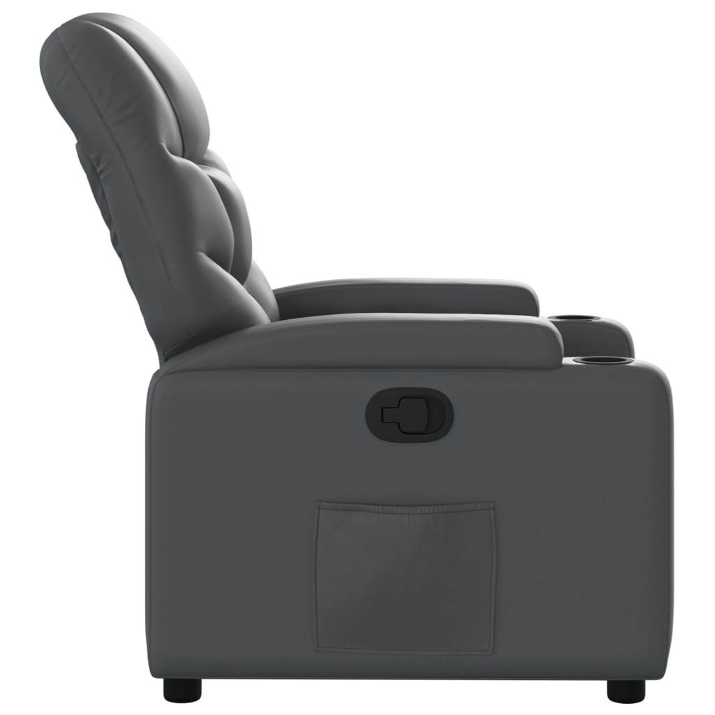 Fauteuil de relaxation simili cuir gris