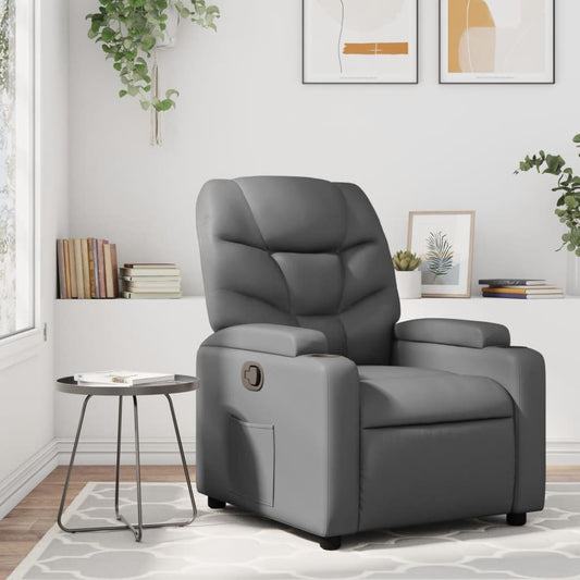 Fauteuil de relaxation simili cuir gris