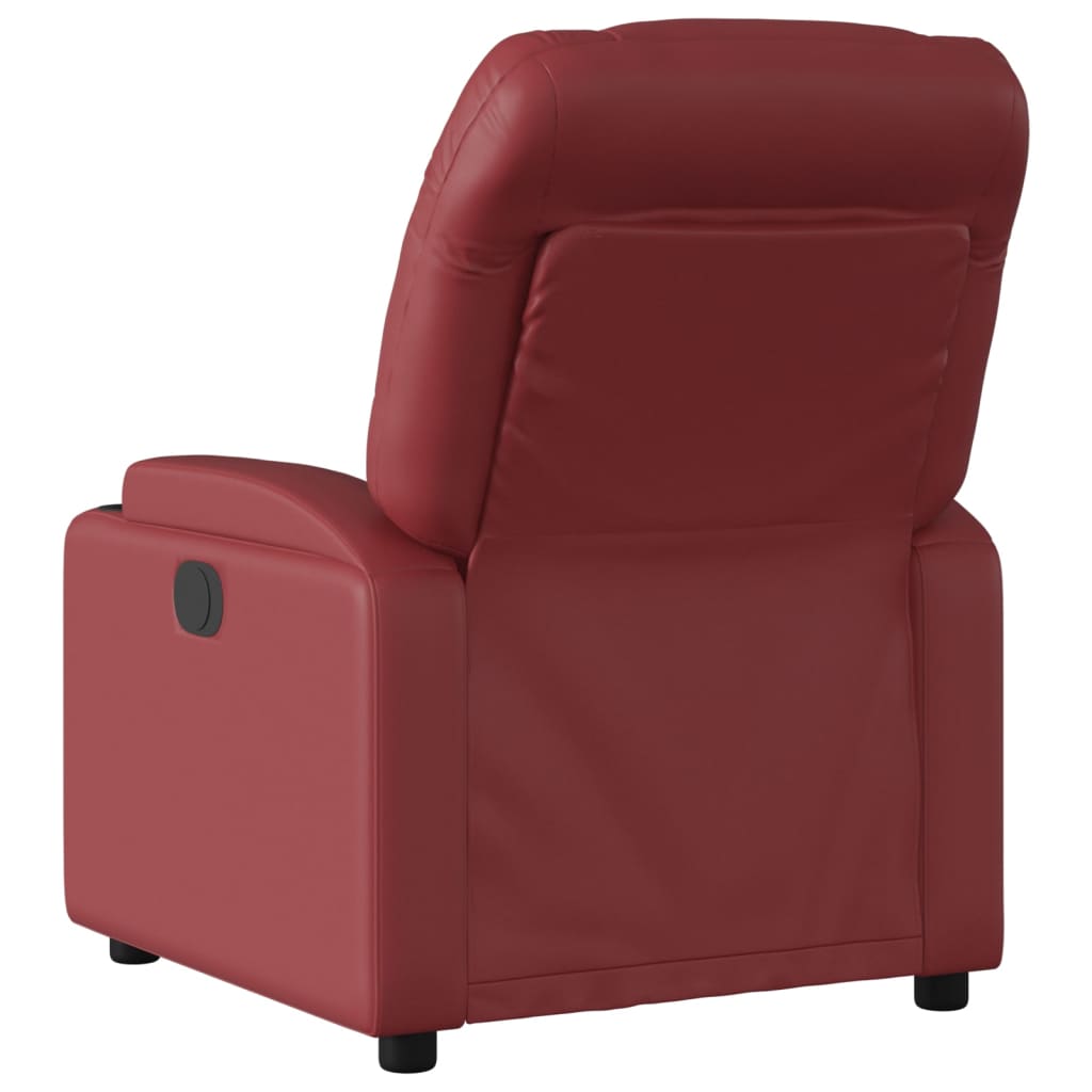 Fauteuil de relaxation simili cuir rouge vin