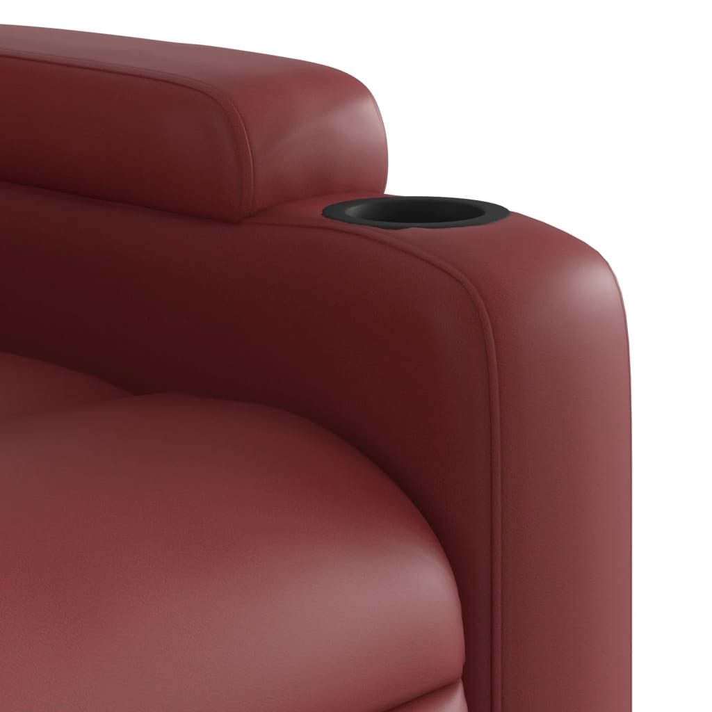 Fauteuil de relaxation simili cuir rouge vin