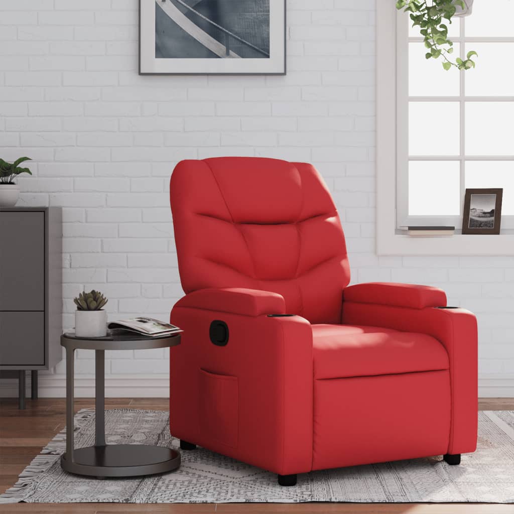 Fauteuil de relaxation simili cuir rouge