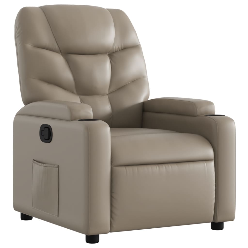 Fauteuil de relaxation simili cuir marron cappuccino