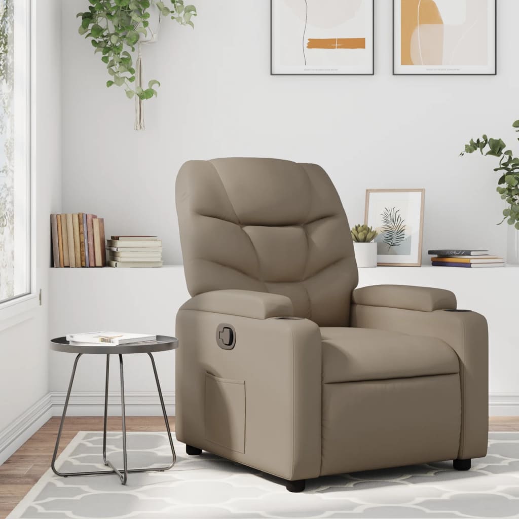 Fauteuil de relaxation simili cuir marron cappuccino