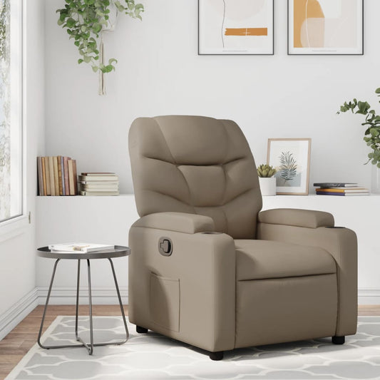 Fauteuil de relaxation simili cuir marron cappuccino