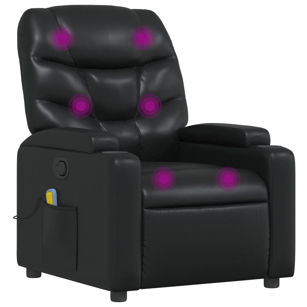 Fauteuil de massage simili cuir noir