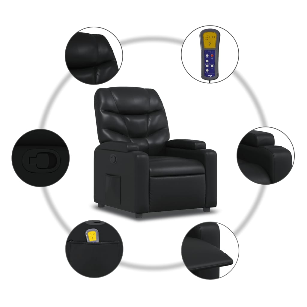 Fauteuil de massage simili cuir noir