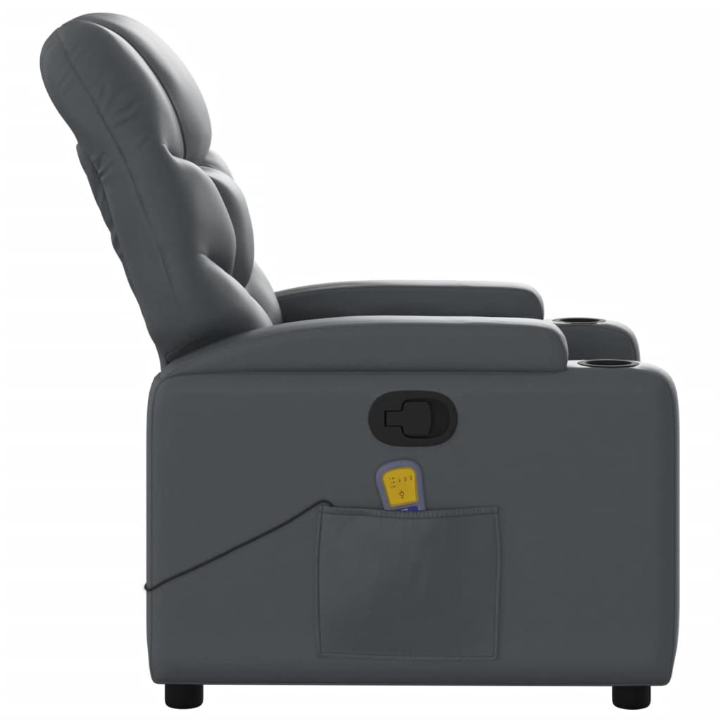 Fauteuil de massage simili cuir gris