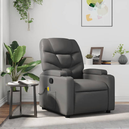 Massagesessel Grau Kunstleder