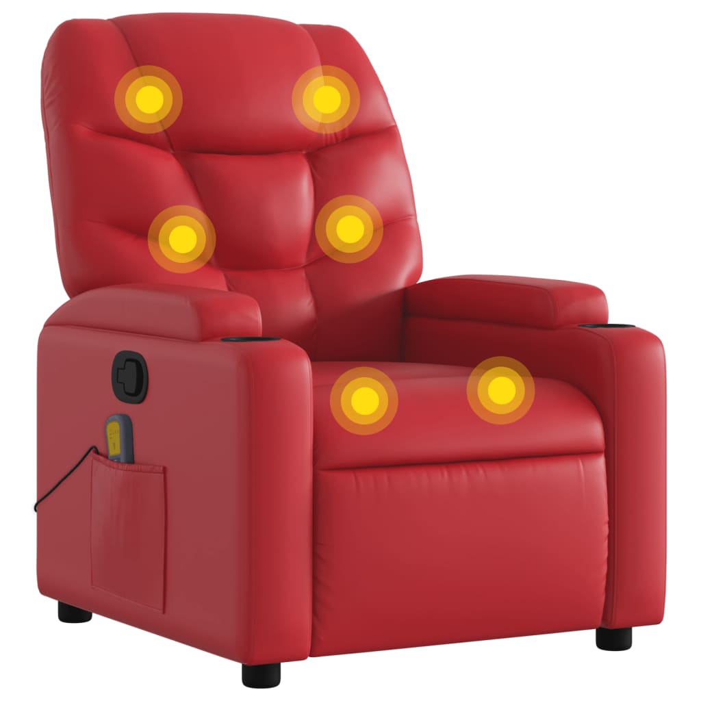 Fauteuil de massage simili cuir rouge