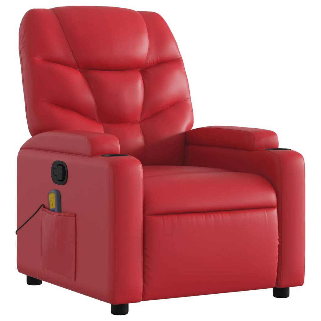 Fauteuil de massage simili cuir rouge