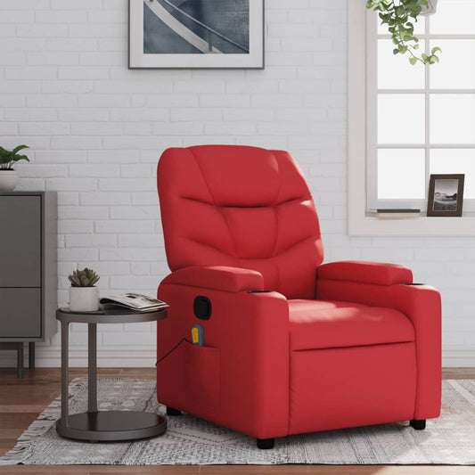 Fauteuil de massage simili cuir rouge