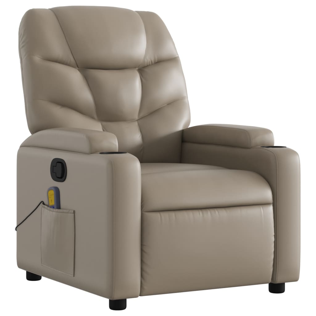 Fauteuil de massage simili cuir marron cappuccino