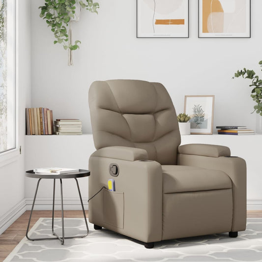 Fauteuil de massage simili cuir marron cappuccino