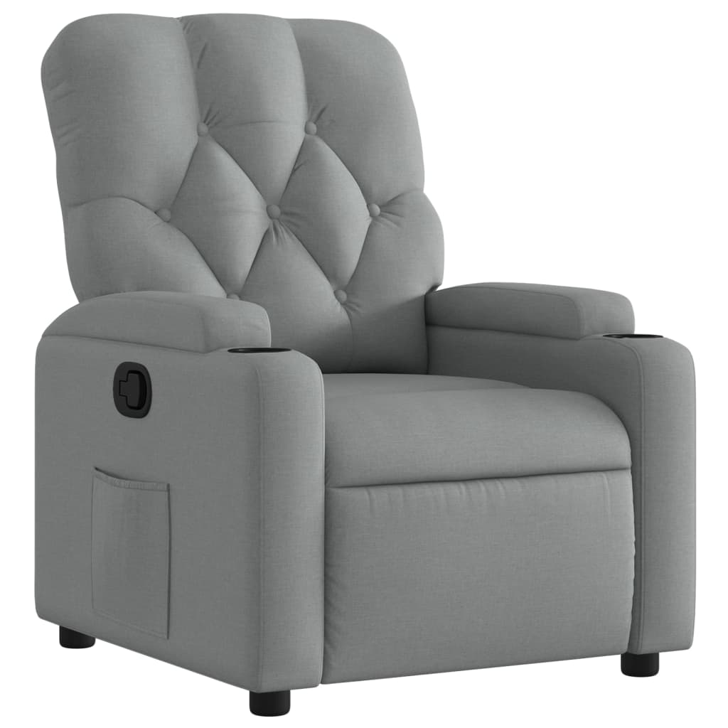 Fauteuil de relaxation tissu gris clair