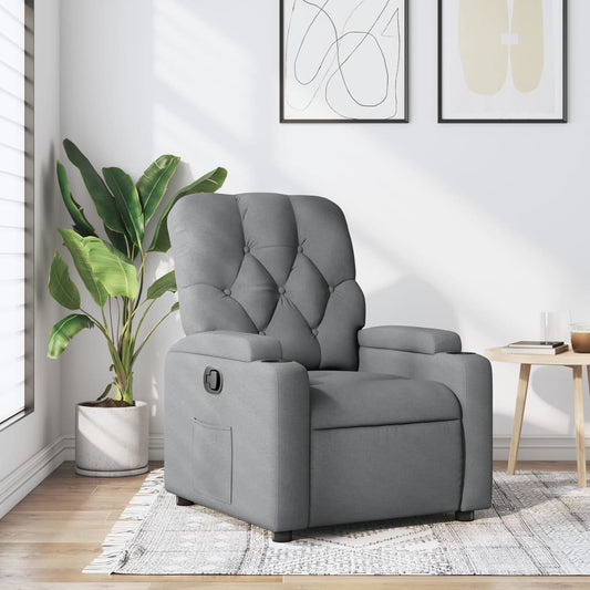 Fauteuil de relaxation tissu gris clair