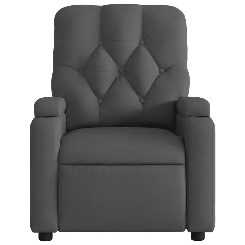 Fauteuil de relaxation tissu gris foncé