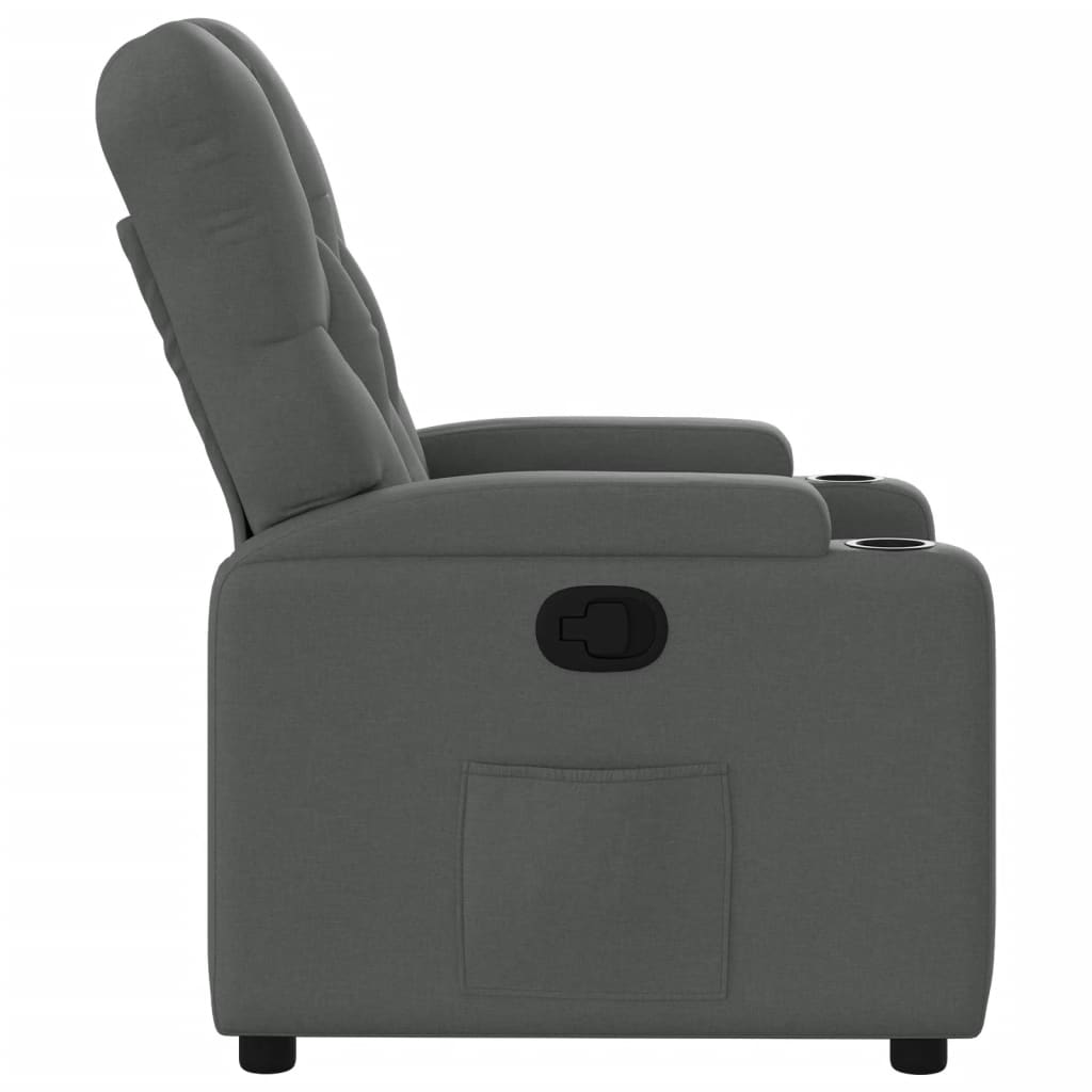 Fauteuil de relaxation tissu gris foncé