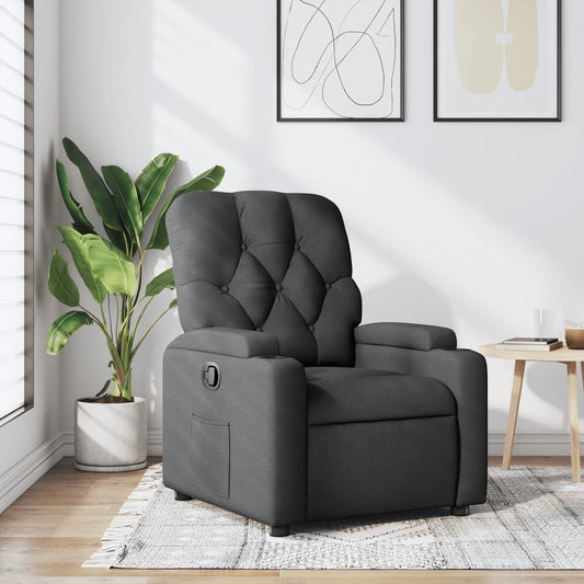 Fauteuil de relaxation tissu gris foncé