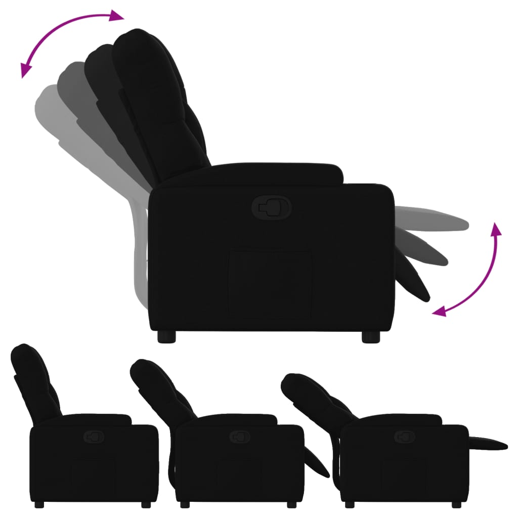 Fauteuil de relaxation tissu noir