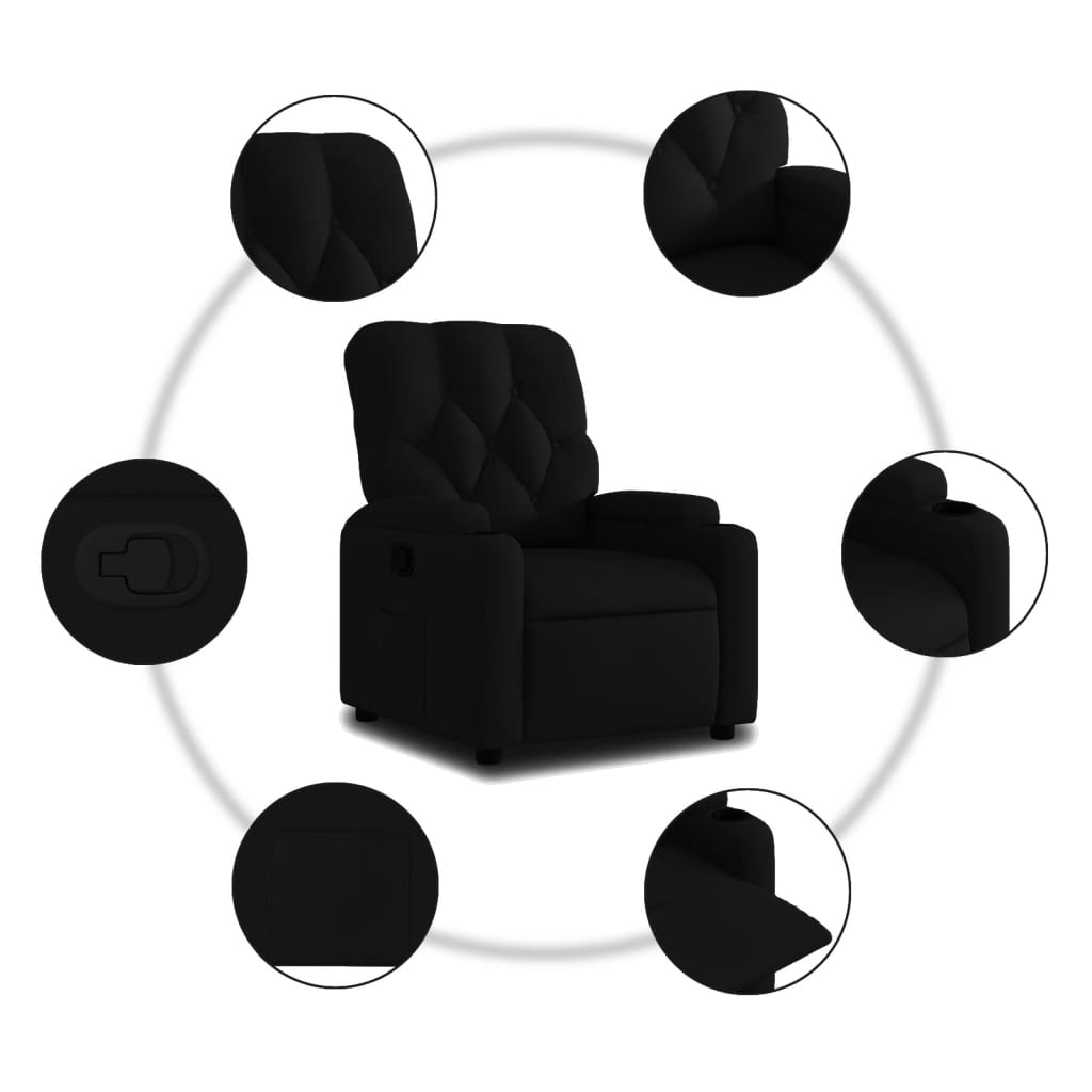 Fauteuil de relaxation tissu noir