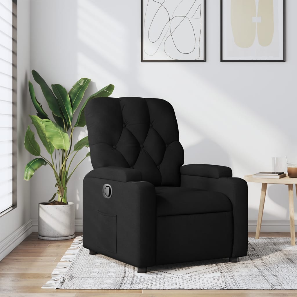 Fauteuil de relaxation tissu noir