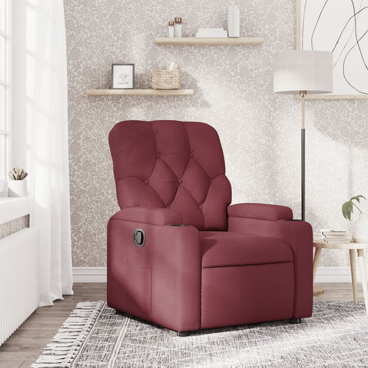 Fauteuil de relaxation tissu rouge vin