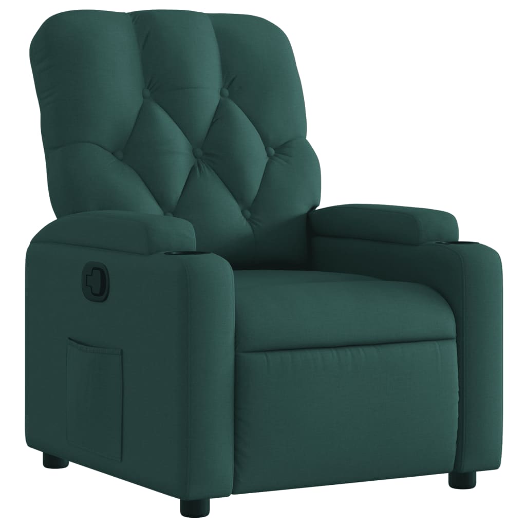 Fauteuil de relaxation tissu vert foncé