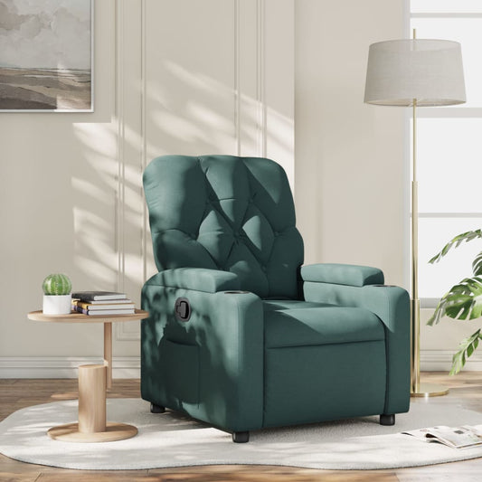 Fauteuil de relaxation tissu vert foncé