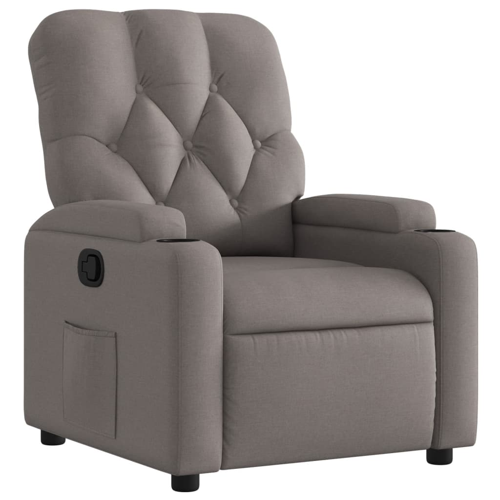 Fauteuil relax tissu taupe