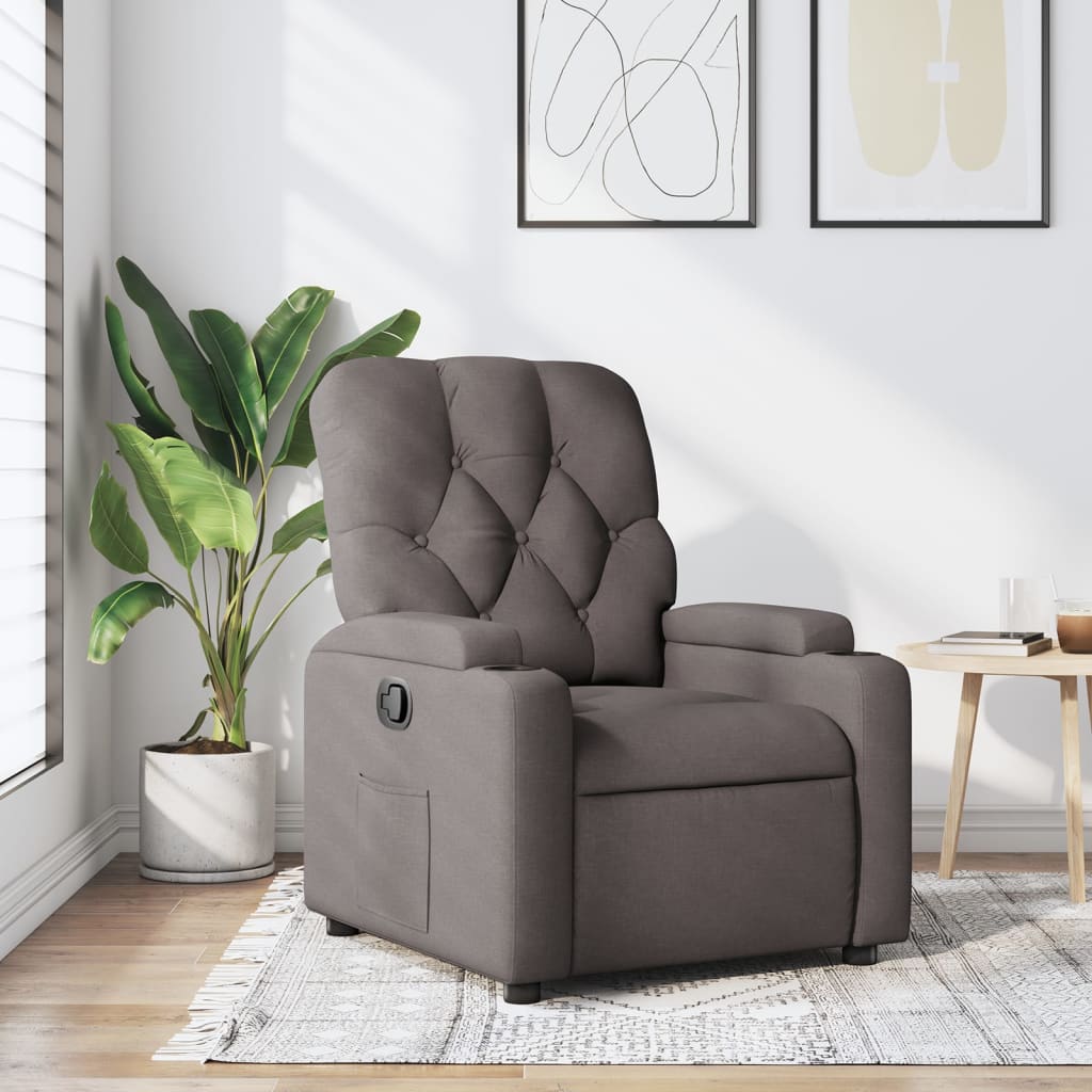 Fauteuil relax tissu taupe