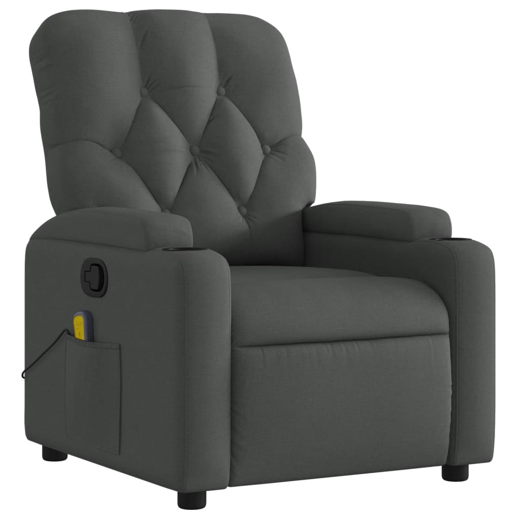 Fauteuil de massage tissu gris foncé