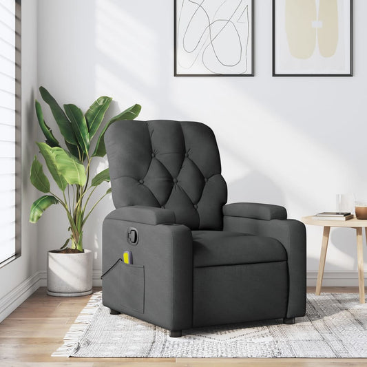 Fauteuil de massage tissu gris foncé