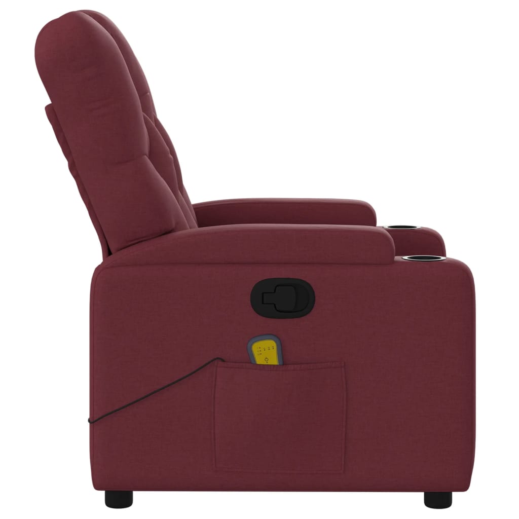 Fauteuil de massage tissu rouge vin