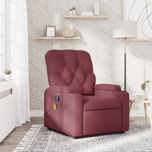 Fauteuil de massage tissu rouge vin