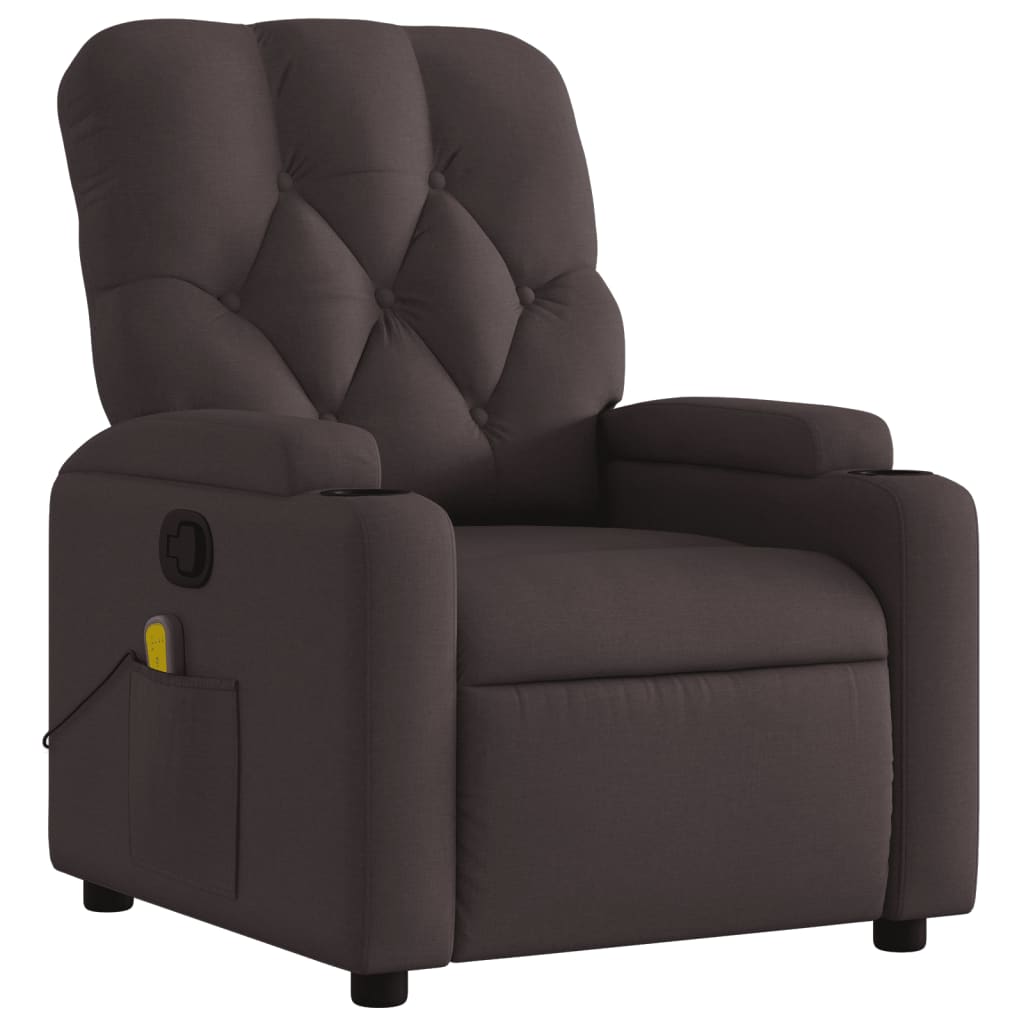 Fauteuil de massage tissu marron foncé