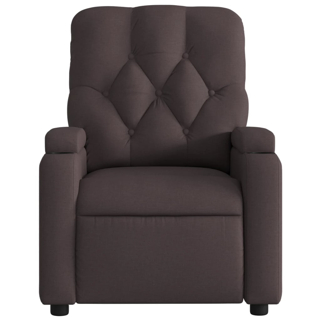 Fauteuil de massage tissu marron foncé