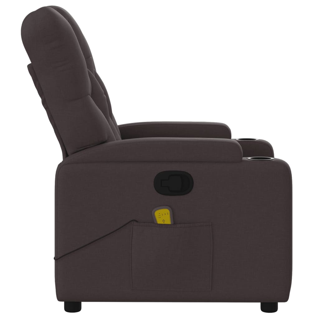 Fauteuil de massage tissu marron foncé