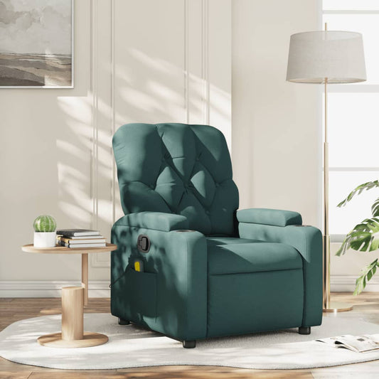 Fauteuil de massage tissu vert foncé