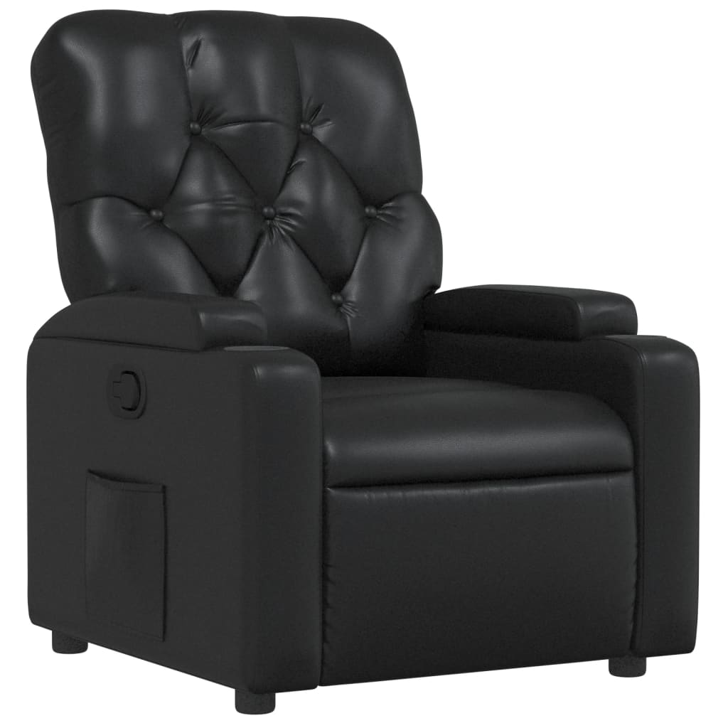 Fauteuil de relaxation simili cuir noir