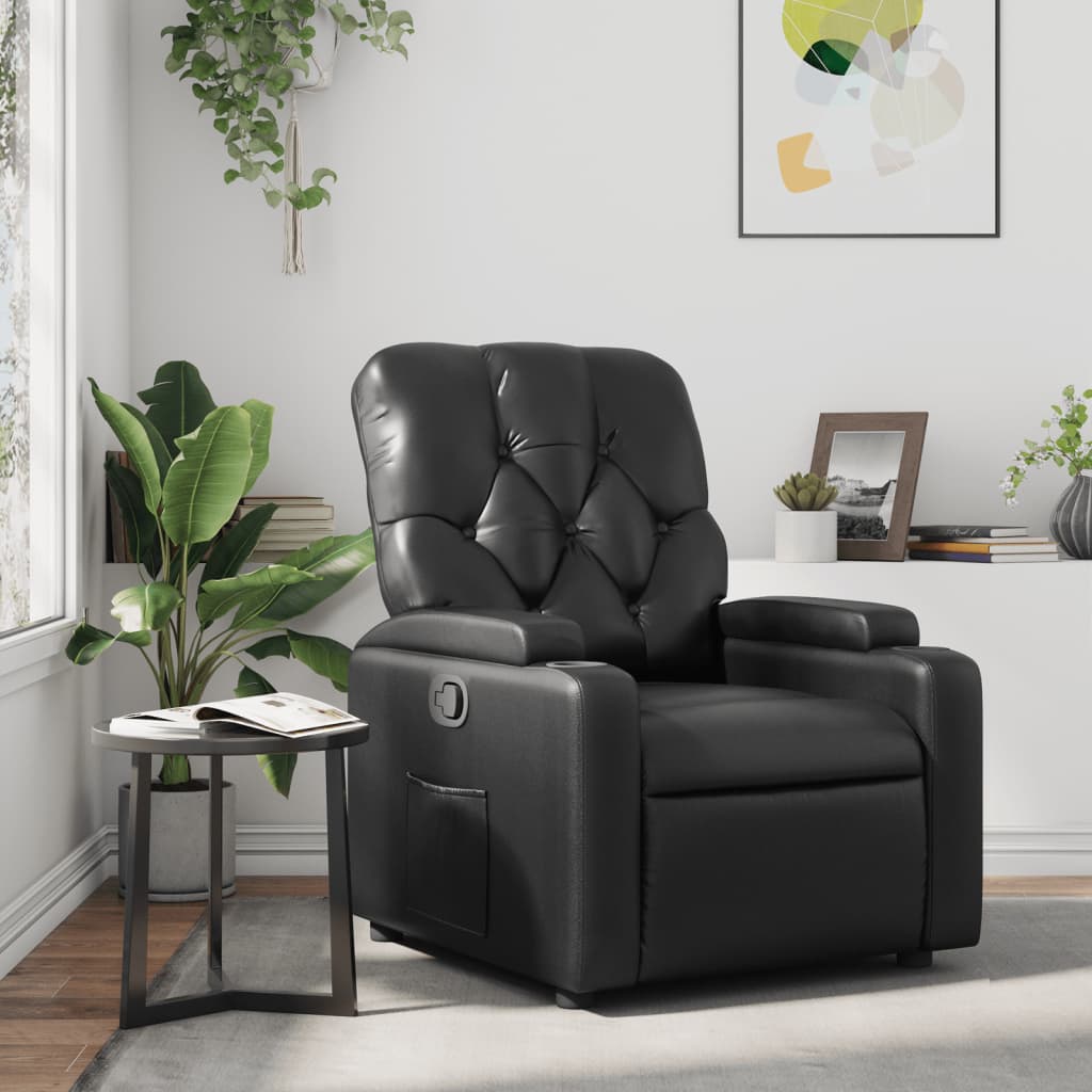 Fauteuil de relaxation simili cuir noir