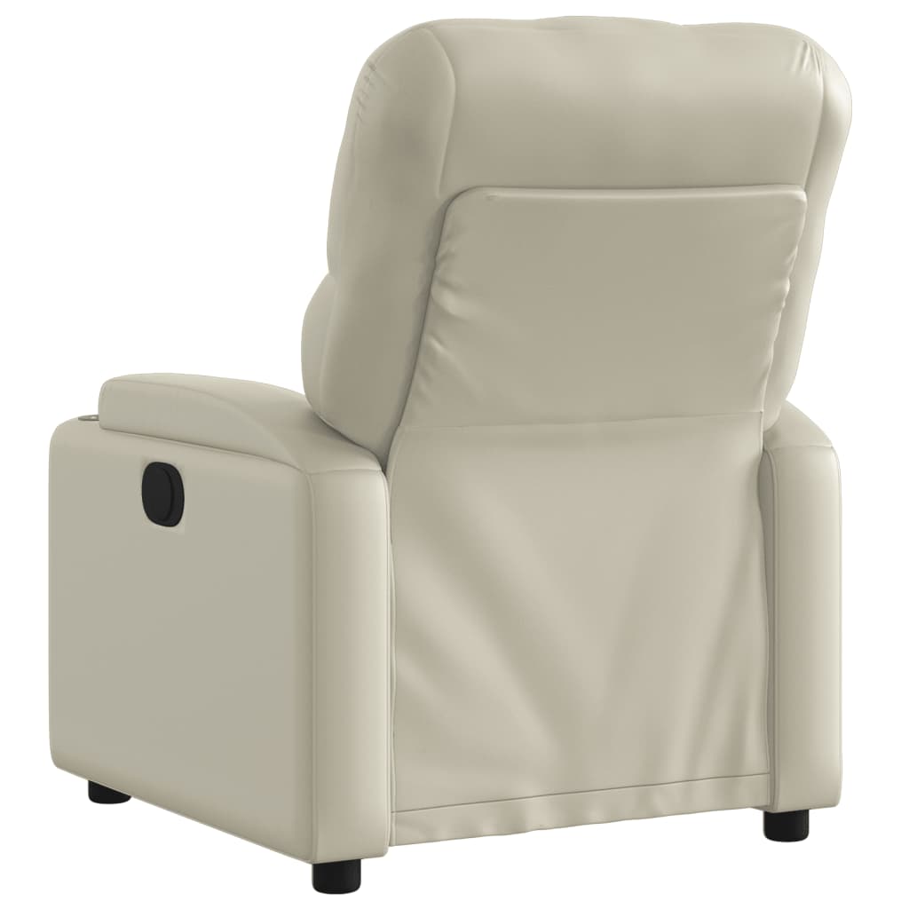 Fauteuil de relaxation simili cuir crème