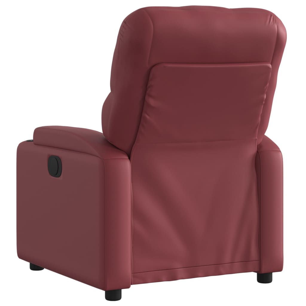 Fauteuil de relaxation simili cuir rouge vin