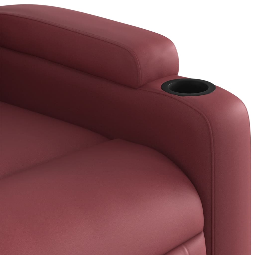 Fauteuil de relaxation simili cuir rouge vin